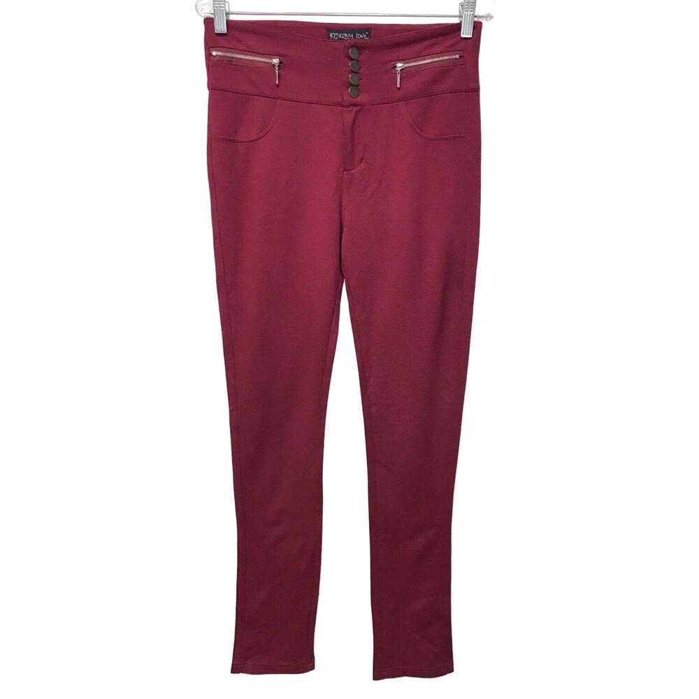 Krazy Love Pants Womens Large Burgundy